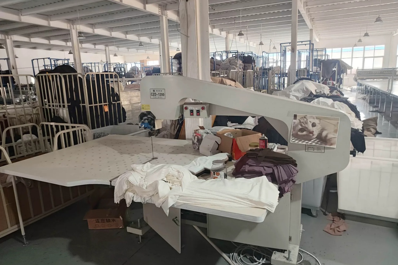 Fabric Cutting Machine and Material Preparation Area