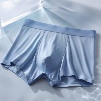 Ice Silk Men's Underwear Boxer Briefs with Smooth Cooling Fabric for Wholesale Supply