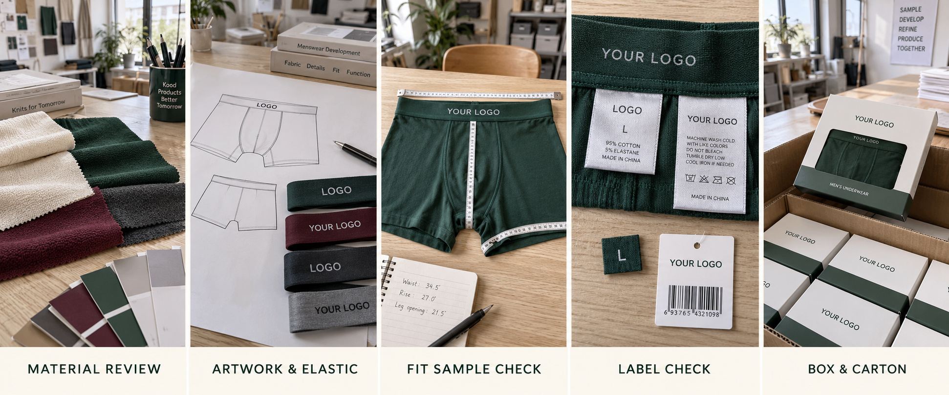 Men’s underwear sample and packaging approval process