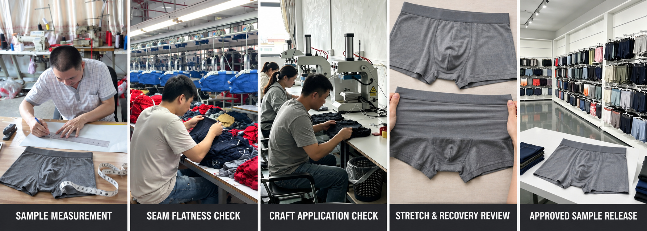 Special craft underwear sample inspection and approval process